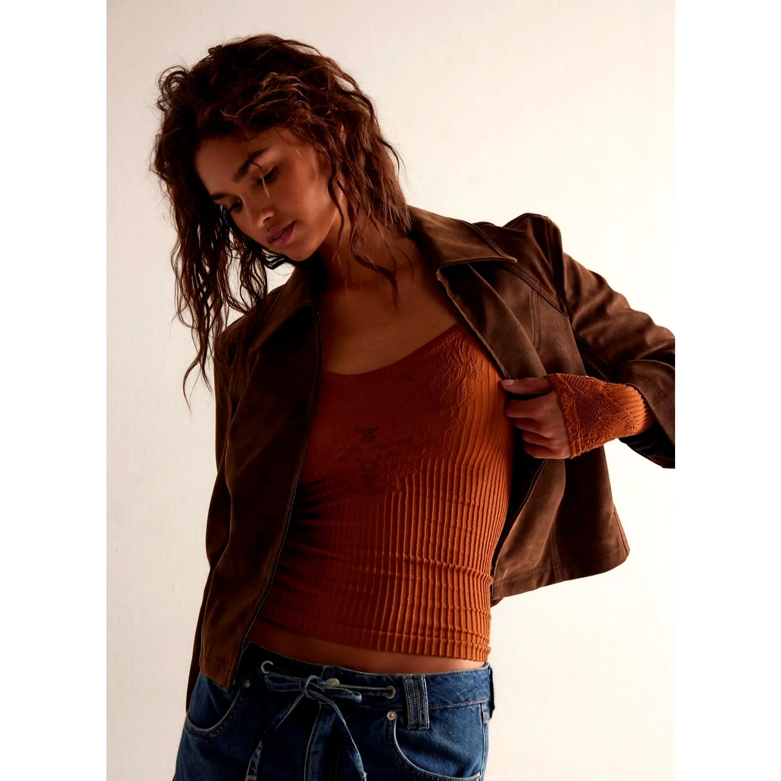 Free People Dynamic Duo Long Sleeve Top Smoke Topaz size M/L - Image 2