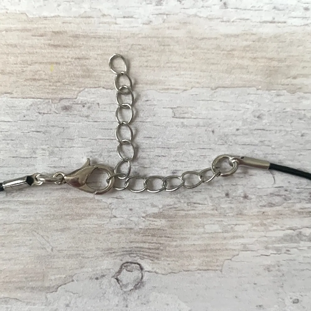 Teal Stone Cross Silver Heart Peace Sign Necklace Womens Boutique Jewelry NEW - Image 3