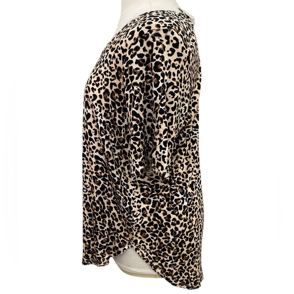 Maurice’s 24/7 Short Sleeve Soft Knit Leopard print pull on tunic t shirt - Image 2