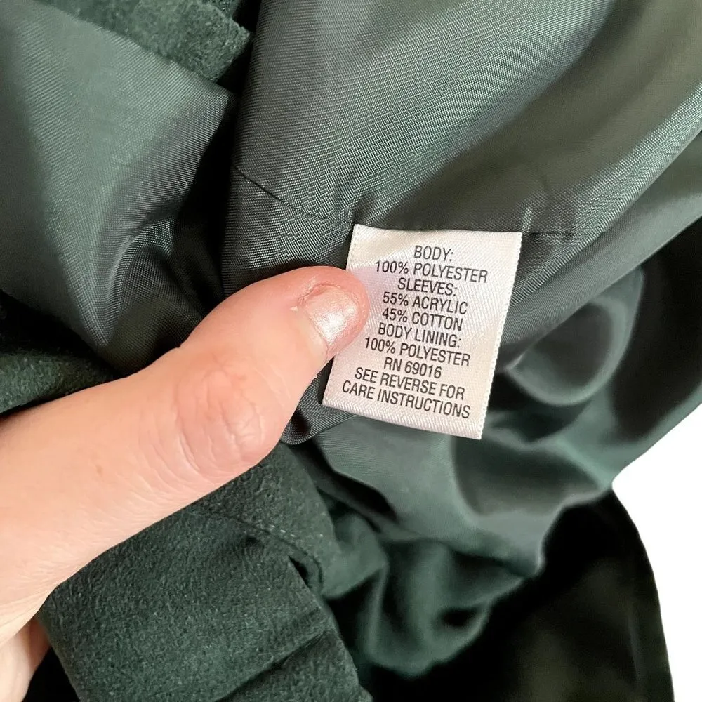 Studio Works Petite vintage velvet knit bomber jacket classic style forest green - Image 7