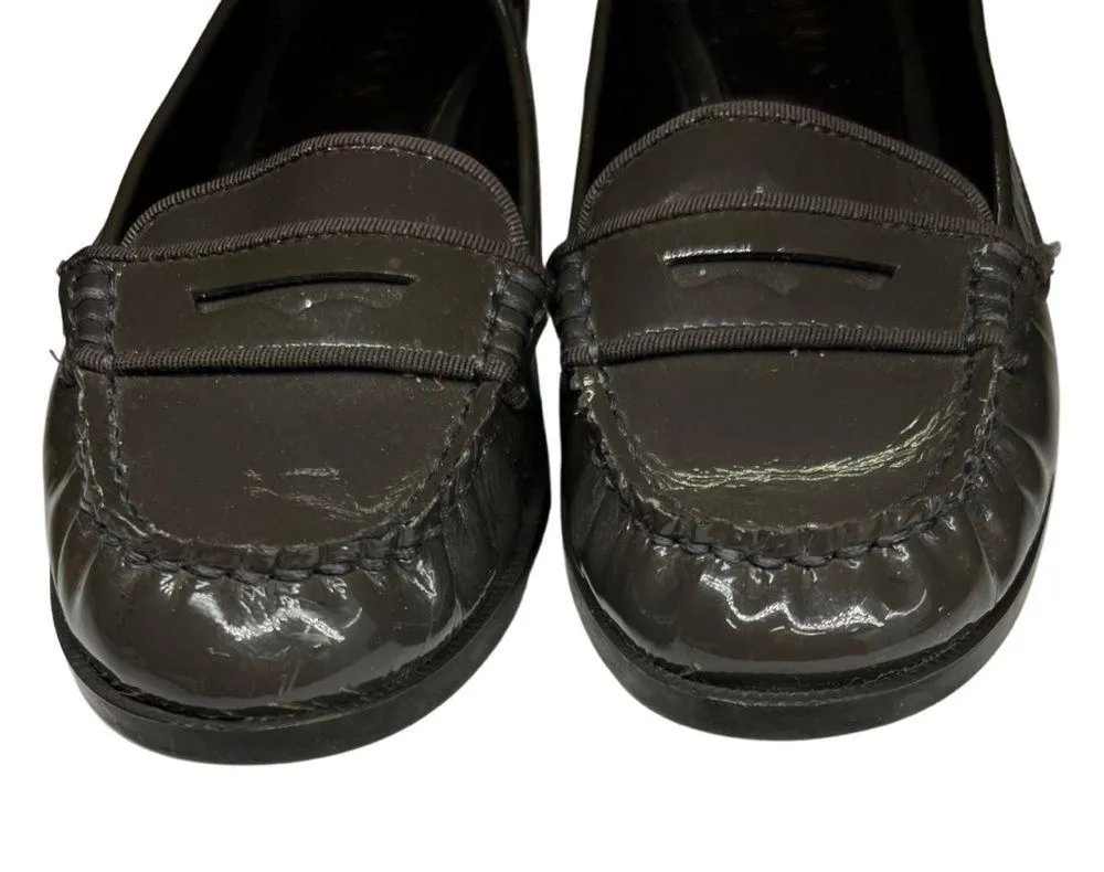 Lauren Ralph Lauren gray leather loafers slip ons 7B preppy casual business work Size 7 - Image 3