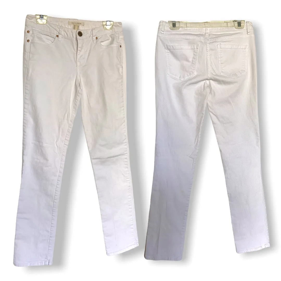 Life‎ in Progress Womens Jeans Size 28 White Denim Cotton Spandex Stretch Skinny - Image 2