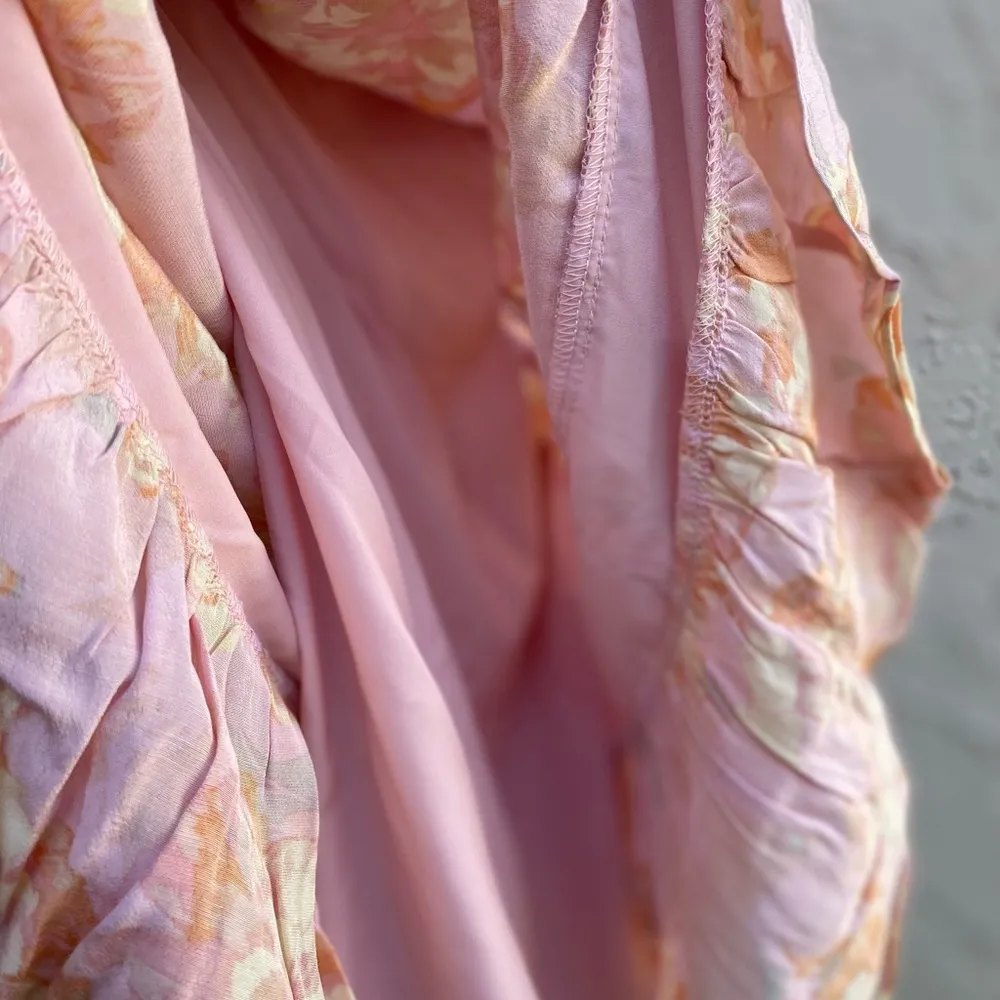 Astr floral print ruffle off- shoulder mini dress smocked bodice size M - Image 6