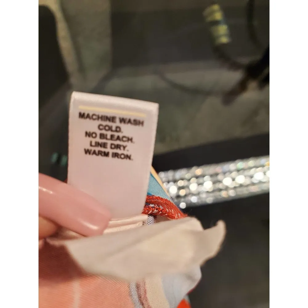 EST. 1946 Multicolor Polyester Mid Rise Wide Legs Comfort Waist Palazzo Pant S - Image 8