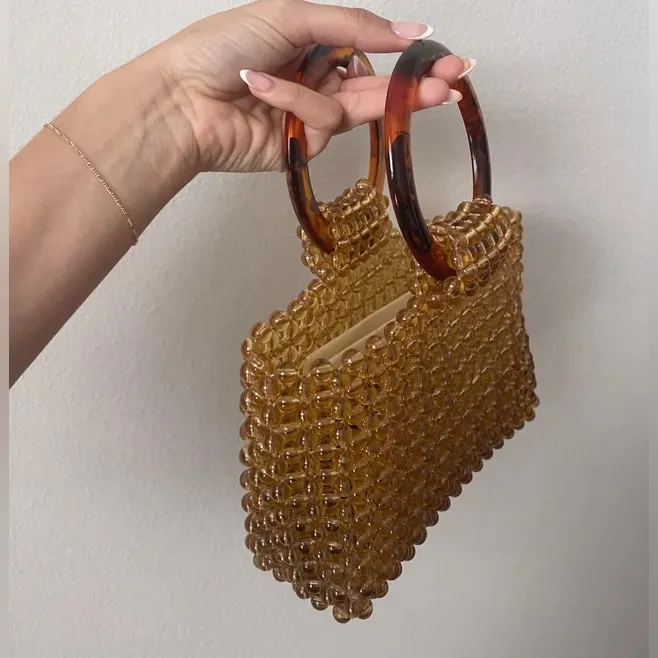 Beaded amber bag with tortoise o - Image 2
