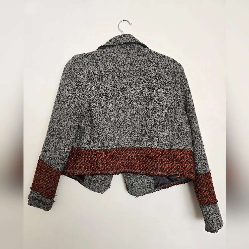 Hem & Threat Tweed Gray and Orange Jacket - Image 2