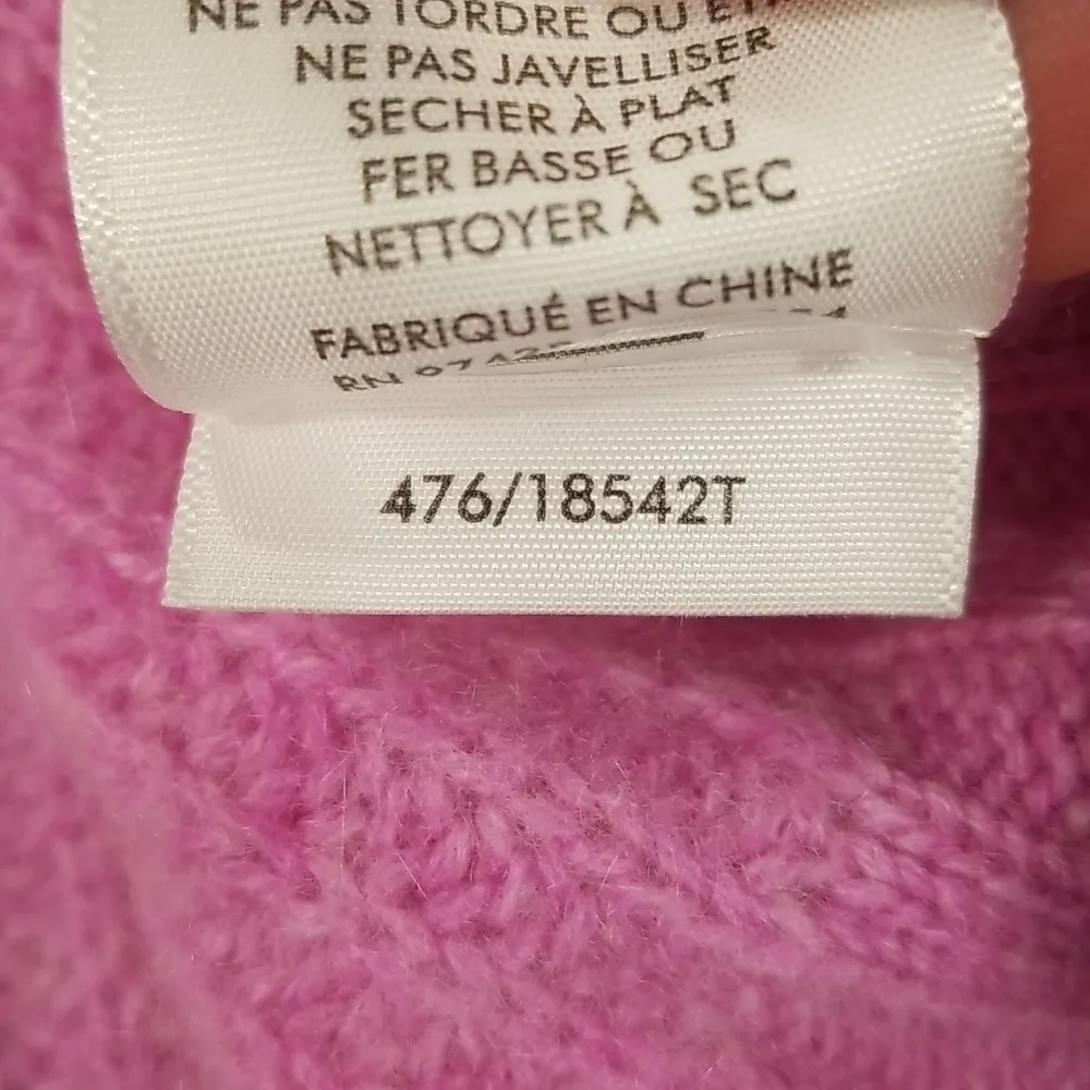 💕WHITE+WARREN💕 Cashmere Relaxed Cable Mockneck Sweater Wisteria Heather S NWT - Image 12