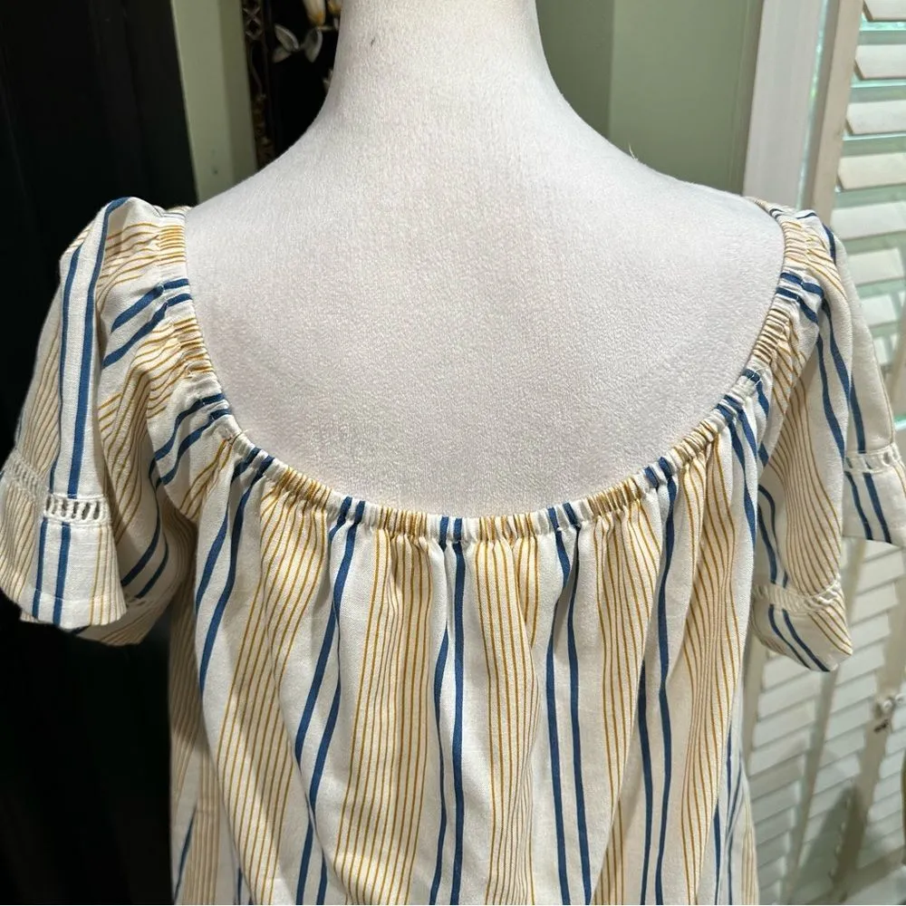 J.O.A | Los Angeles Striped Off The Shoulder Dress Size M - Image 7