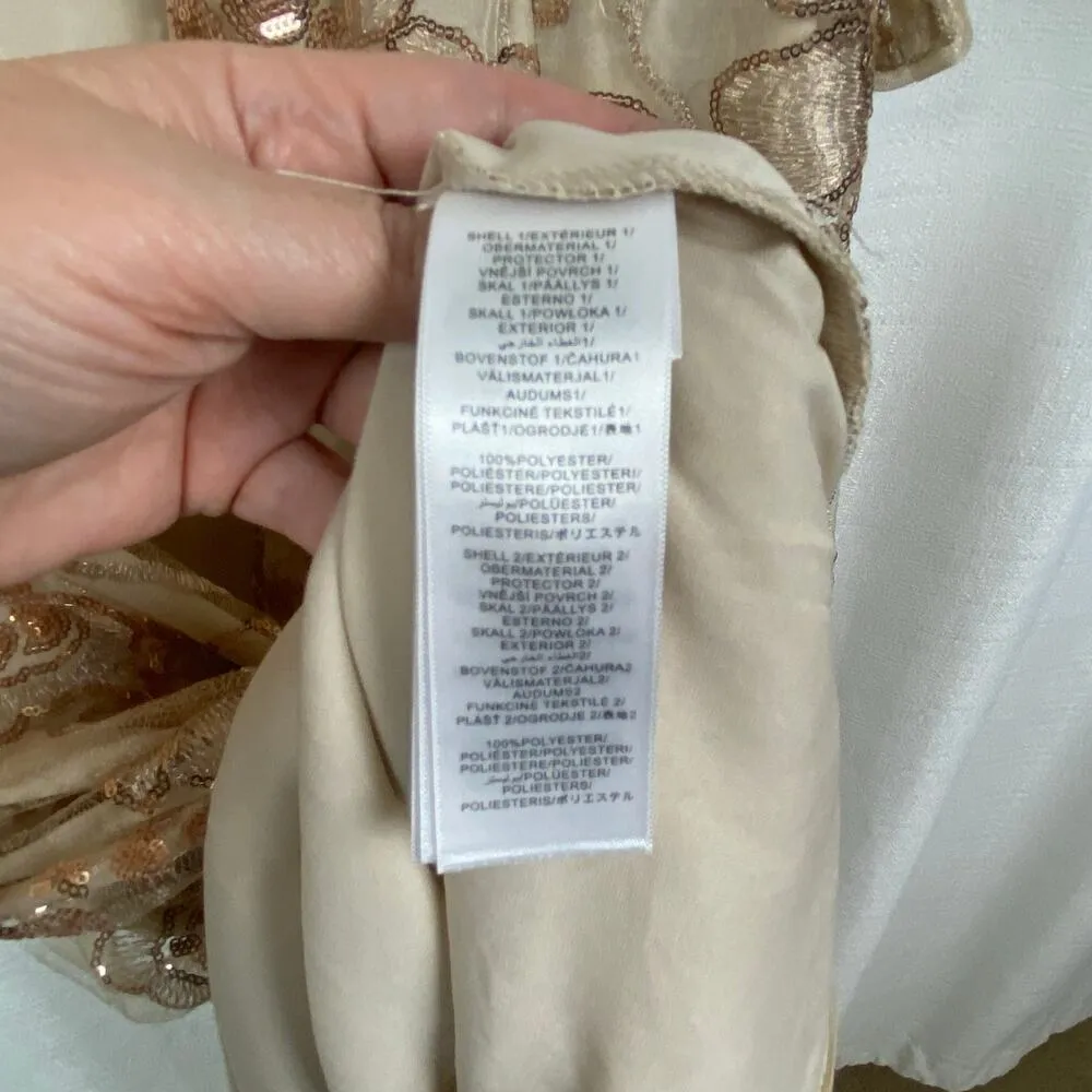 Adrianna Papell Champagne Gold Sequin Embroidered Sheath Dress Sz.24W NWT - Image 15