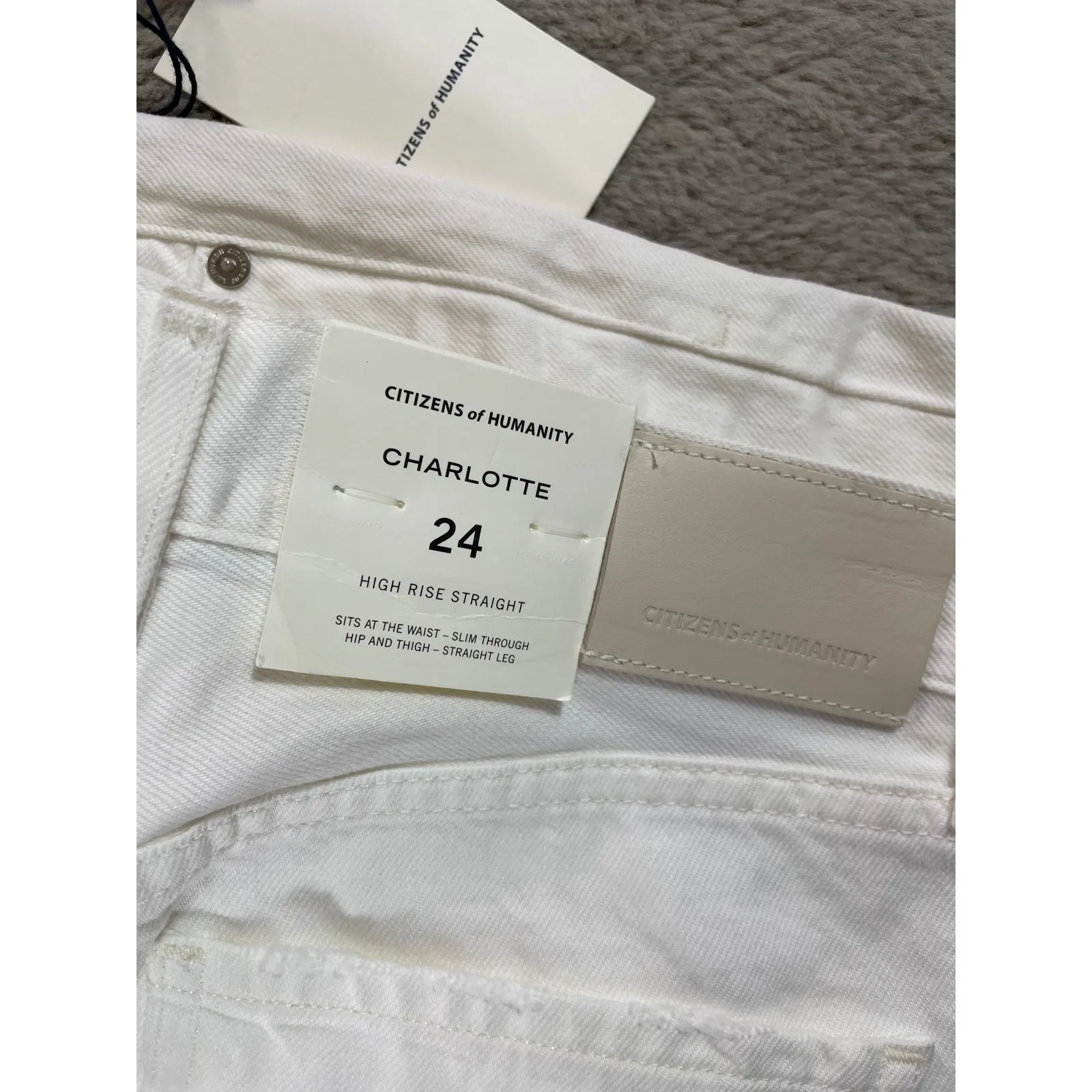 NWT Citizens of Humanity Charlotte‎ High Rise Straight Leg Denim Jeans 24 School - Image 6