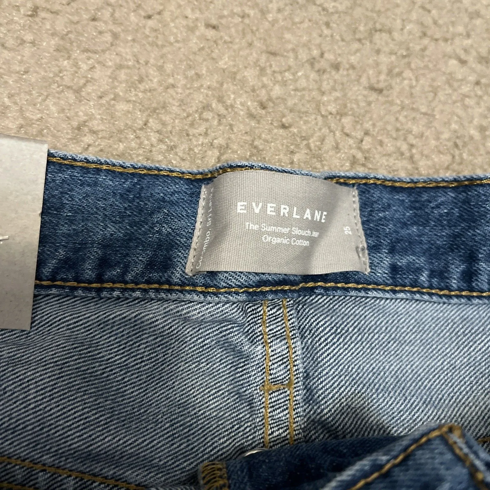 Everlane Jeans Womens 25 Summer Slouch Straight Fit Med Wash Button Fly Nwt - Image 8