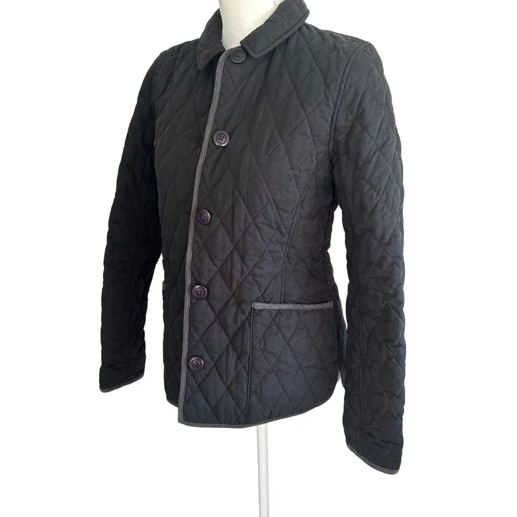 LL BEAN Vintage Black Quilted Jacket Size 0 - Image 4