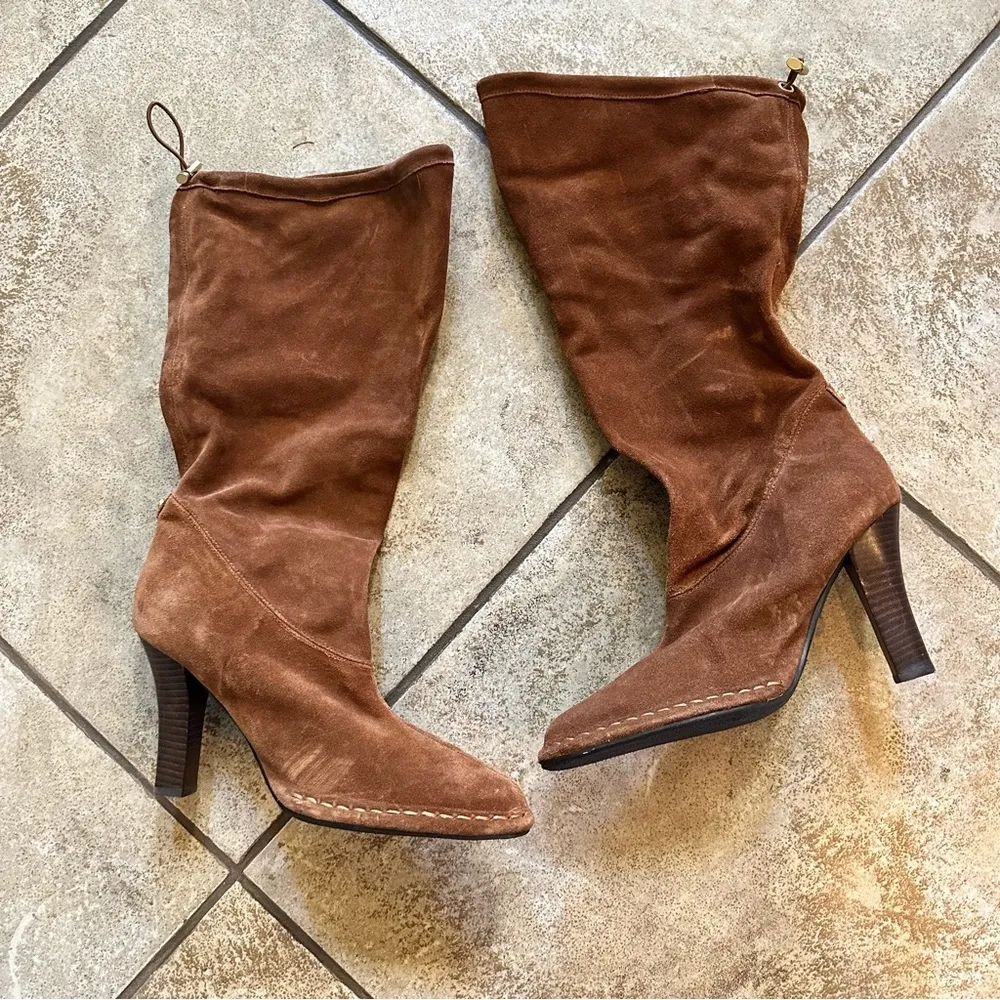 Hot in Hollywood suede slouch boots can be worn two ways NWOT Brown Size 9 - Image 2