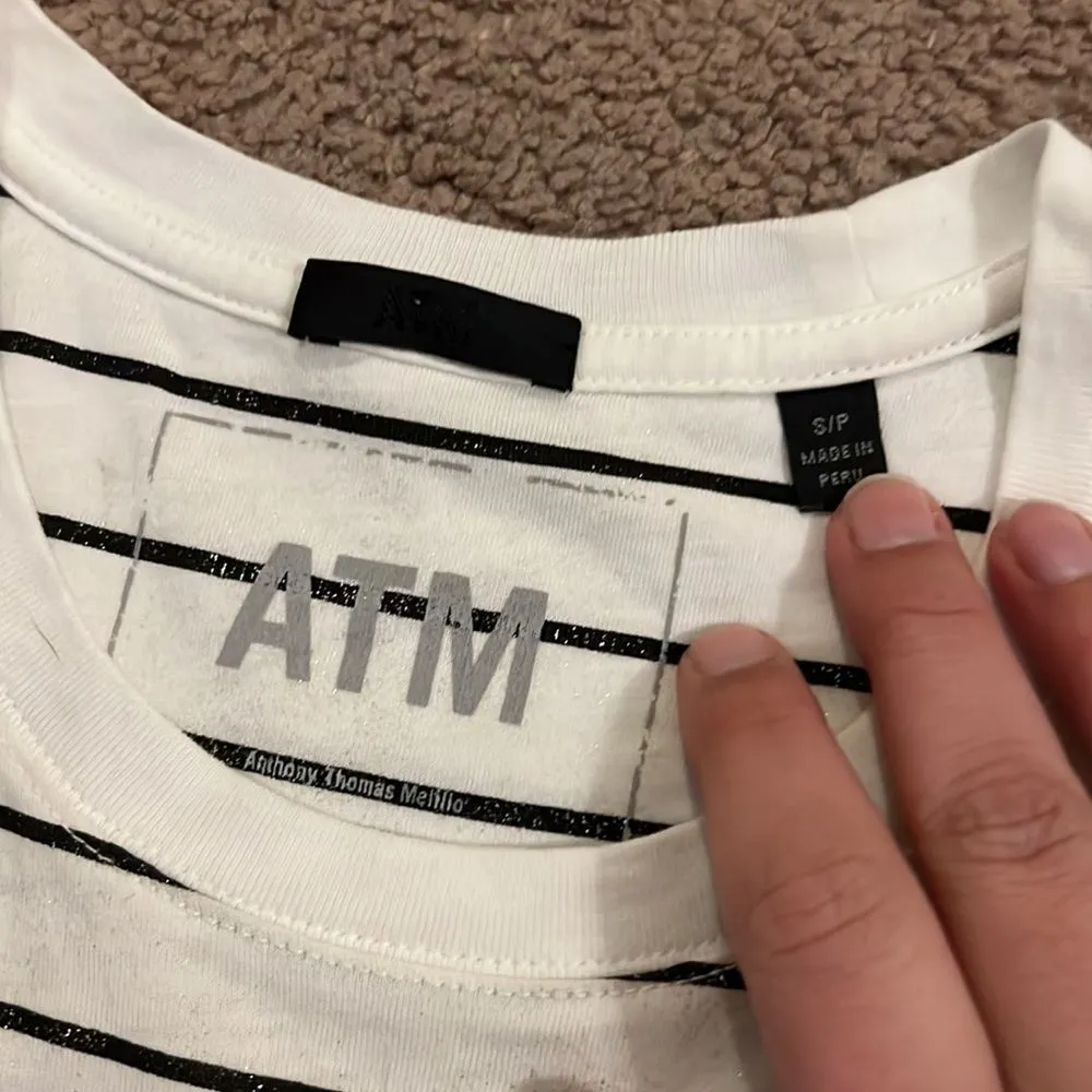 ATM small glitter stripe dress White - Image 8