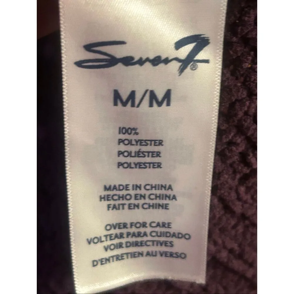 Seven7 Chenille Turtleneck Sweater Purple Size Medium (5668) - Image 4