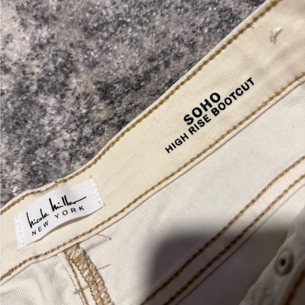 Soho High Rise Bootcut Pants in Cream - Image 3