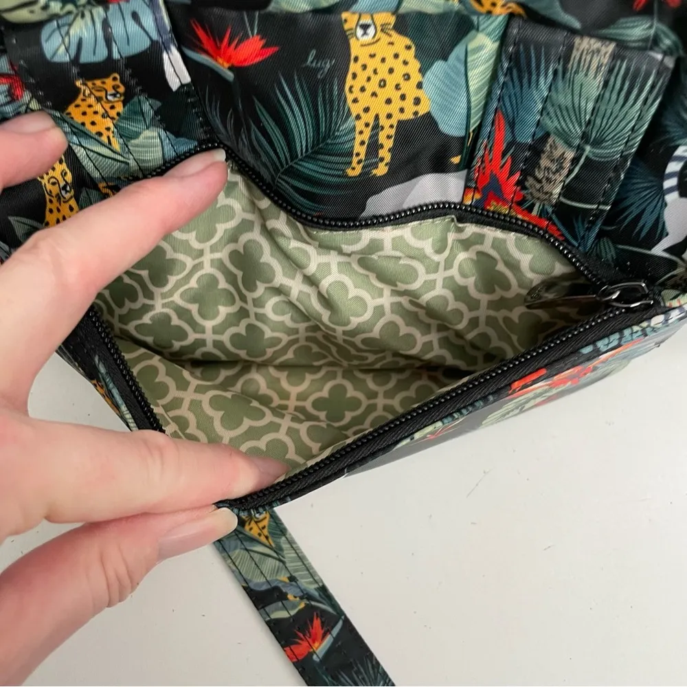 Lug Purse Crossbody Fanny Pack Wallet ID Pockets Convertible Wildlife Jungle Black - Image 12