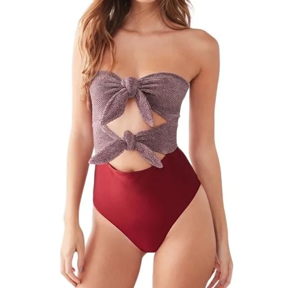 Urban Outfitters Out From Under Shimmer Tie Bodysuit - Image 5