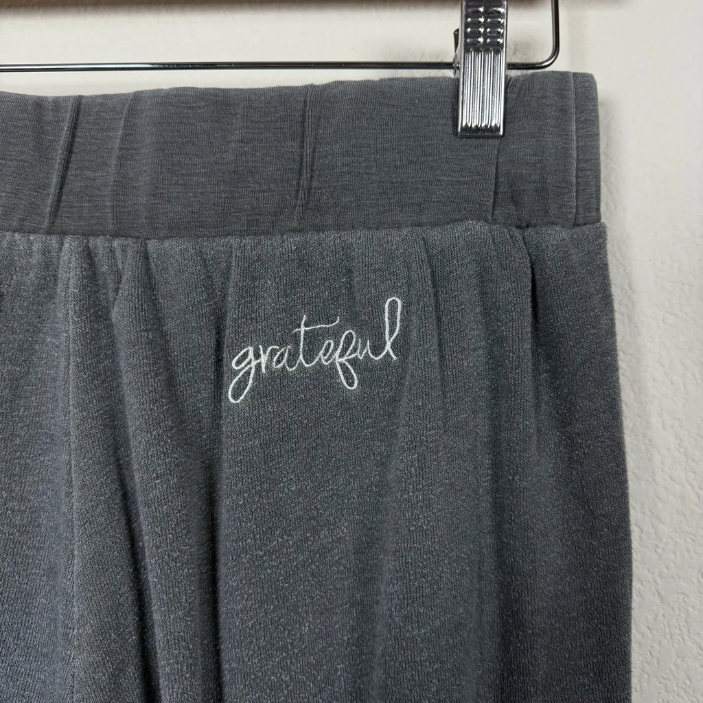 Spiritual Gangster Women’s Grateful Embroidered Joggers in Grey Size S - Image 9