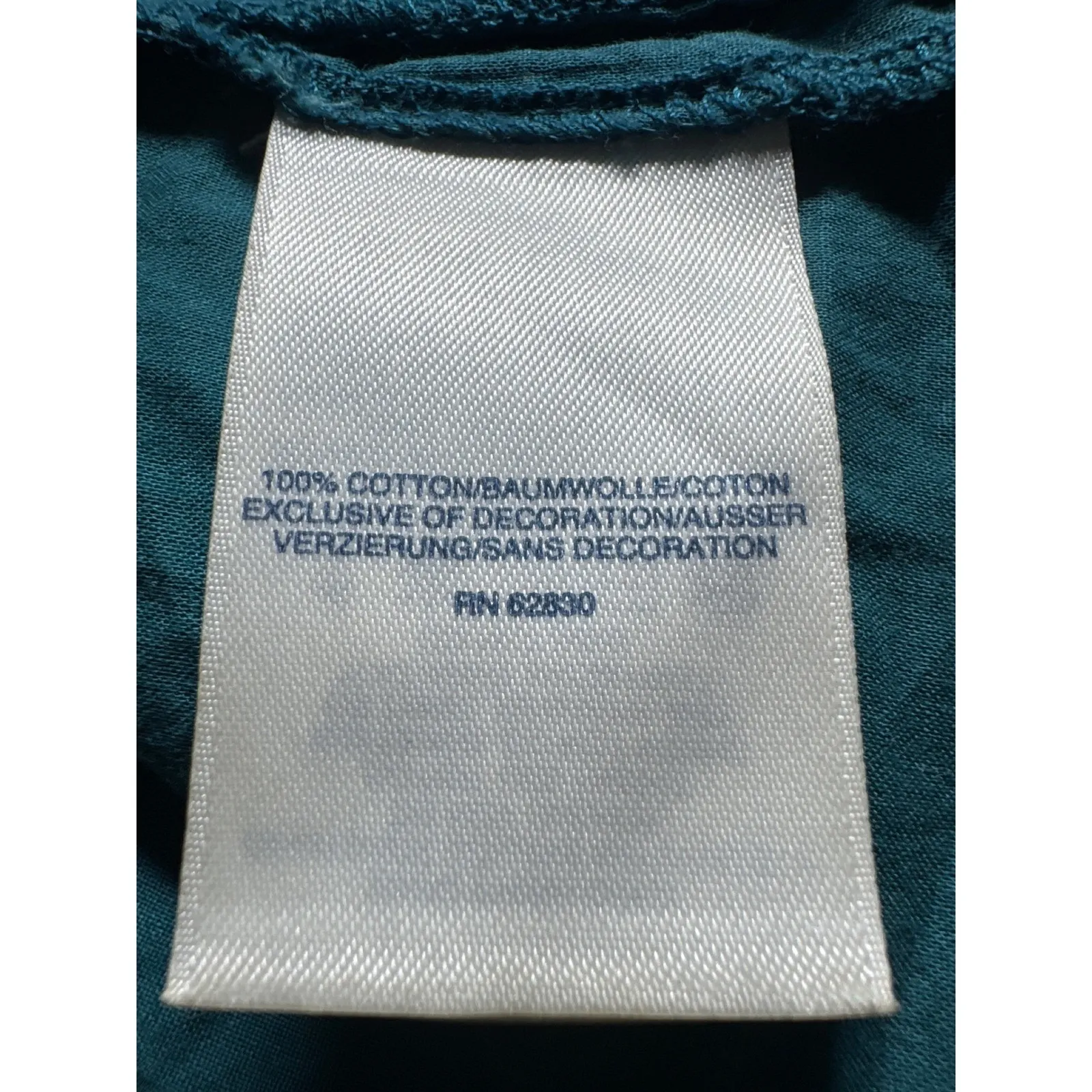 Lands End Teal Embroidered V Neck 3/4 Sleeve Tunic Top Women's Size M - Image 5