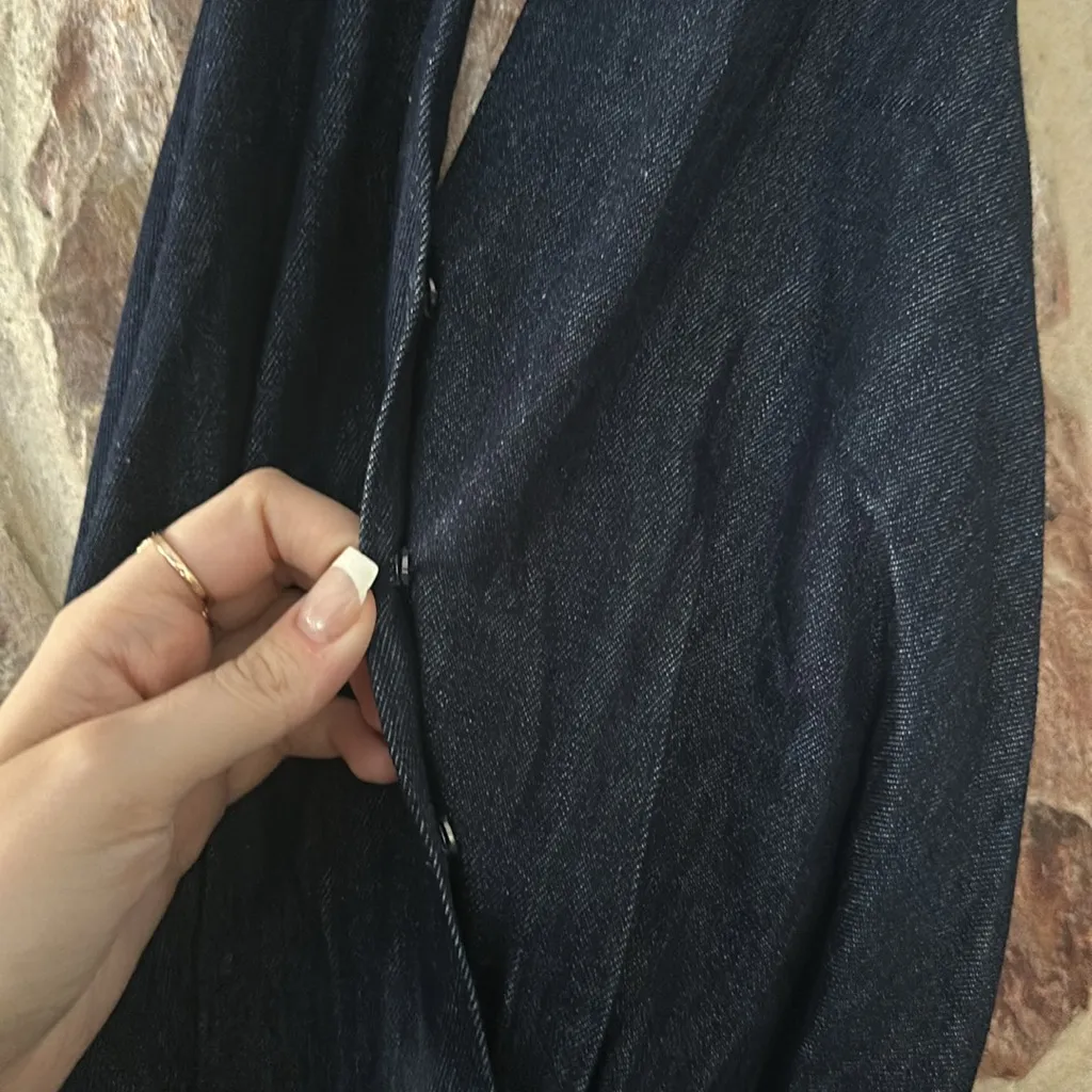 Commense Denim Belted Halter Neck Midi Dress size small Blue - Image 5