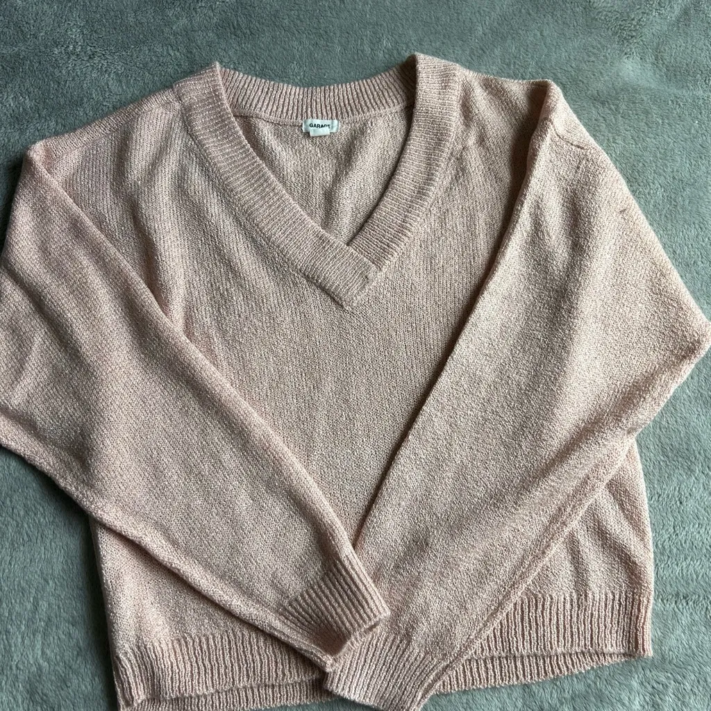 Garage Women's V-Neck Sweater - peach xs - Image 4