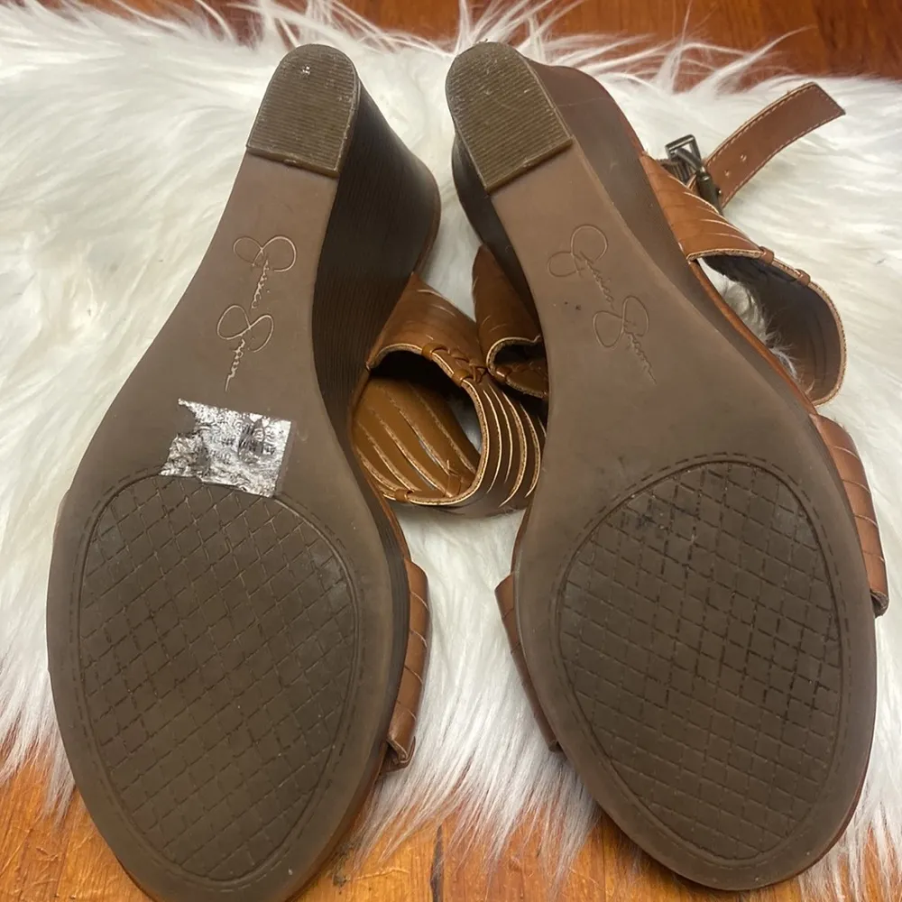 Jessica Simpson brown wedge sandals size 8 - Image 5
