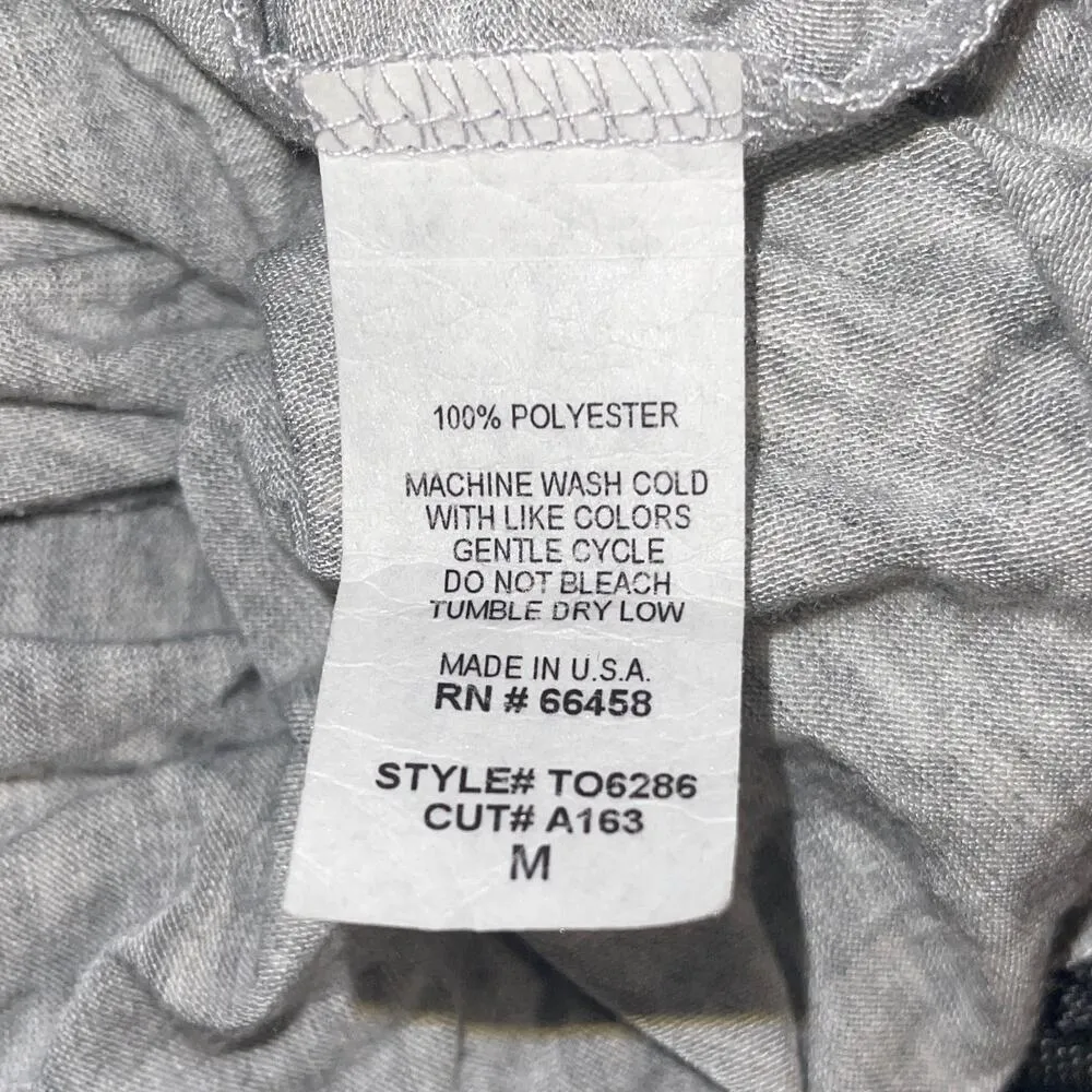 00s CARNABY Gray Black Ruffle Open Front Cardigan Size M - Image 3