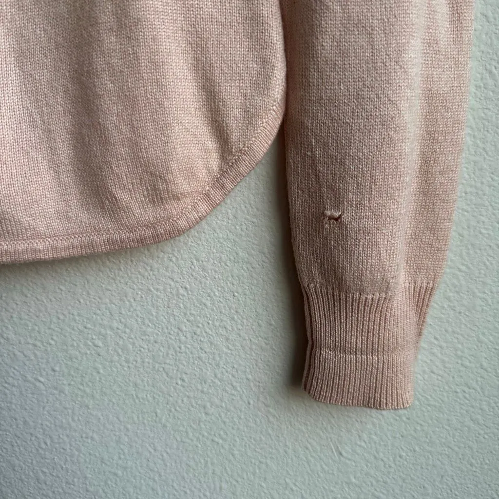 Vintage Ralph Lauren Silk Cashmere Collar Button Down Pink Cardigan Size Small - Image 6