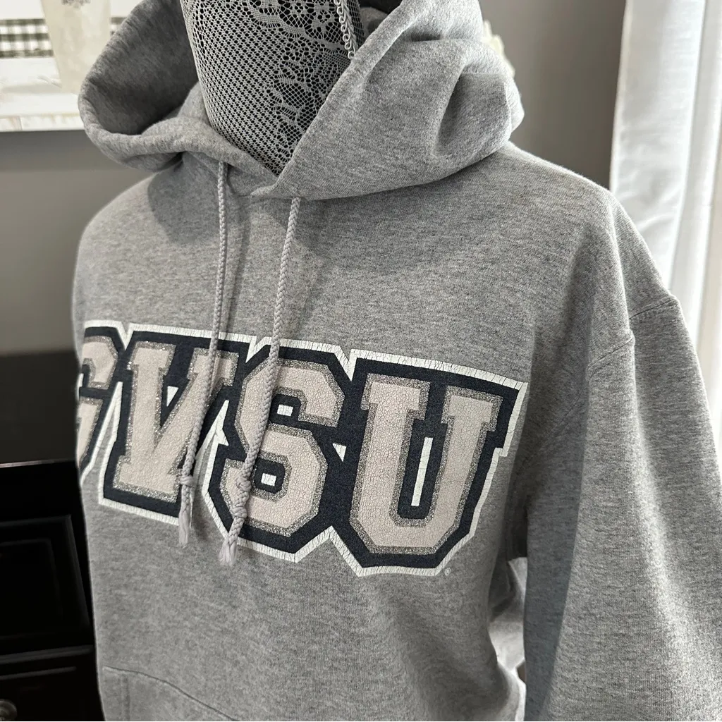 Champion GVSU Hoodie Gray – Vintage Collegiate Sweatshirt Size Small - Image 5