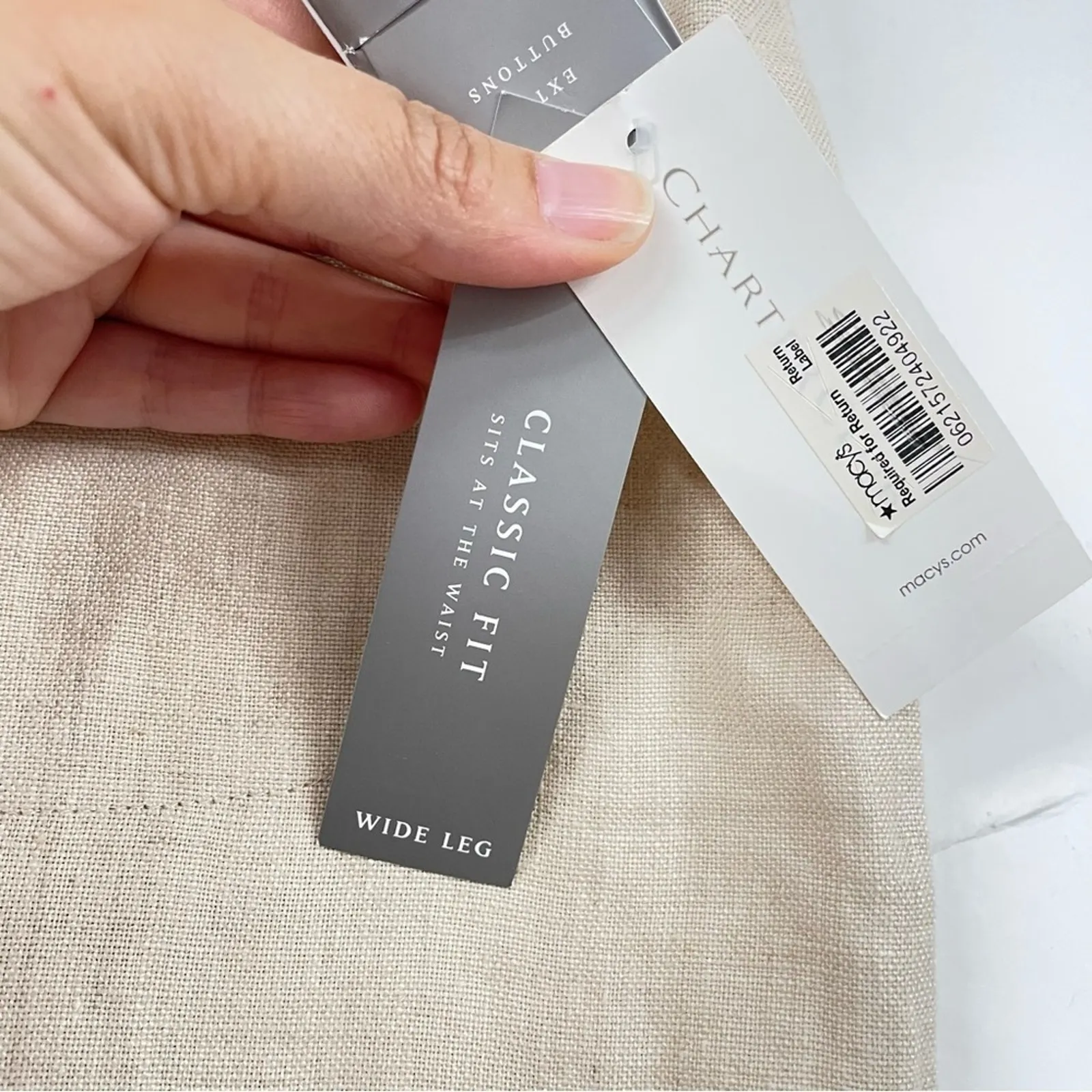 Charter Club Linen Tan Wide Leg Womens Pants 12 Old Money Lagenlook Capsule - Image 6