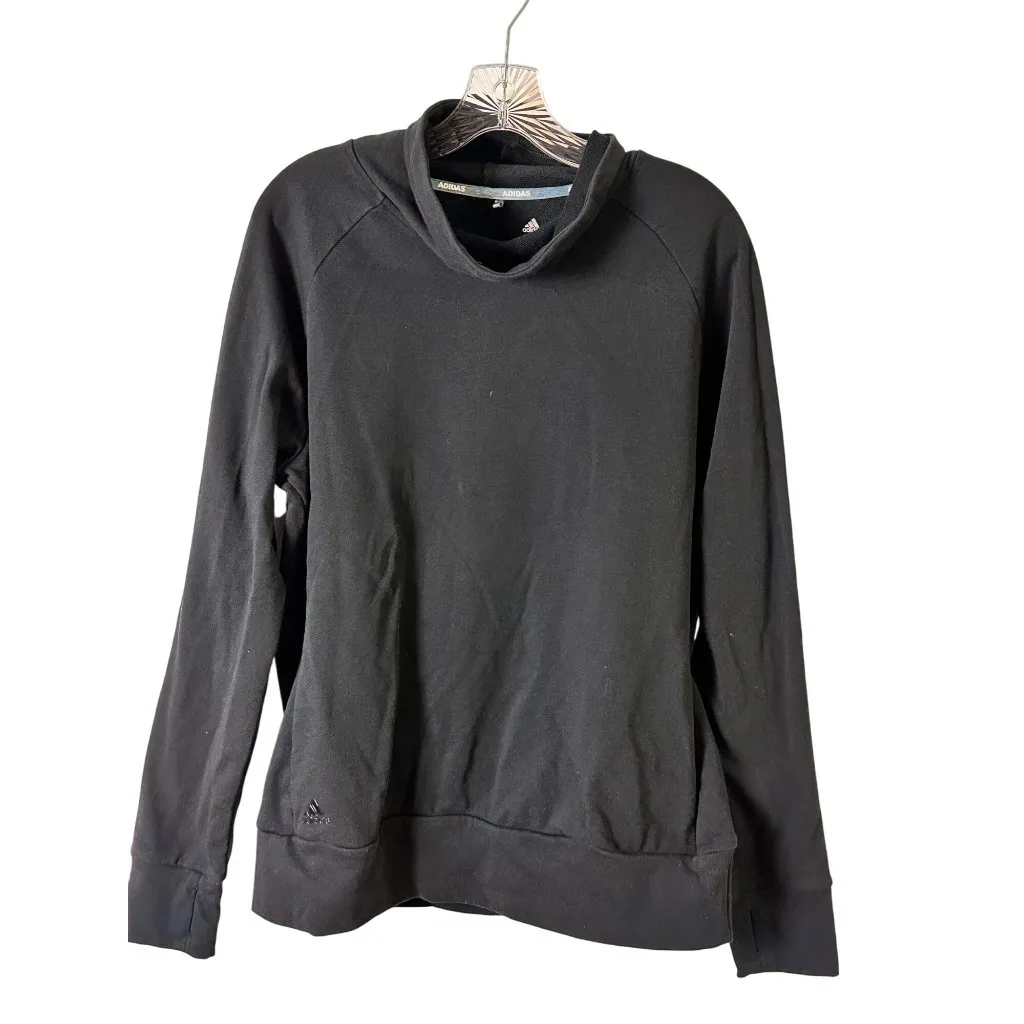 Adidas XL Womens Black Pullover Sweatshirt Comfy Raglan Long Sleeves Casual Wear - Image 5