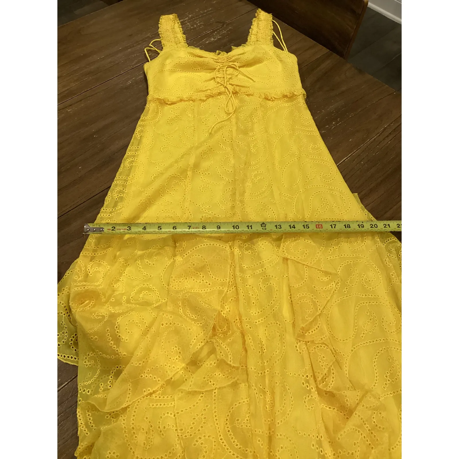 Alice + Olivia Rue Godet Empire Sunbeam Yellow Ruffled Chiffon Maxi Dress  6 - Image 15