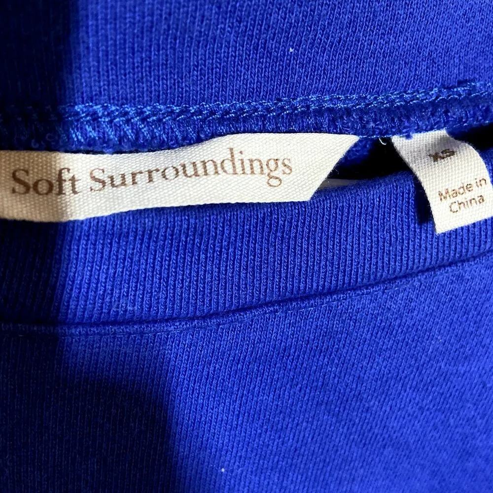 Soft Surroundings Bonavista Blouse Wide Sleeve Eyelet Floral Crew Neck Blue XS - Image 3