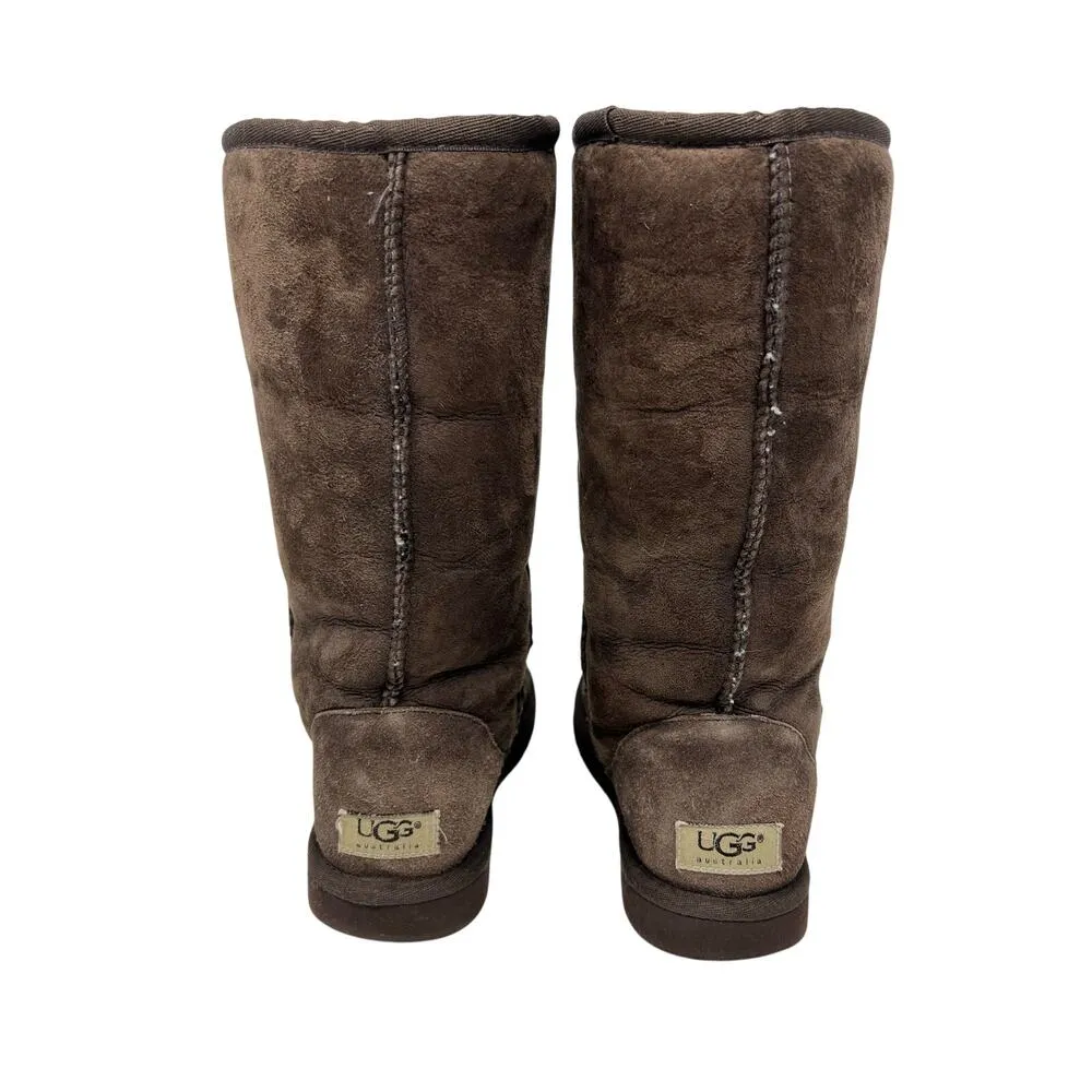 UGG Brown Classic Tall Shearling Sheepskin Leather Boots 6 - Image 3