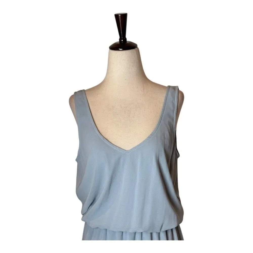 Show Me Your MuMu‎ Dress Women Medium Steel Blue Chiffon Kendall Side Slit Maxi - Image 5