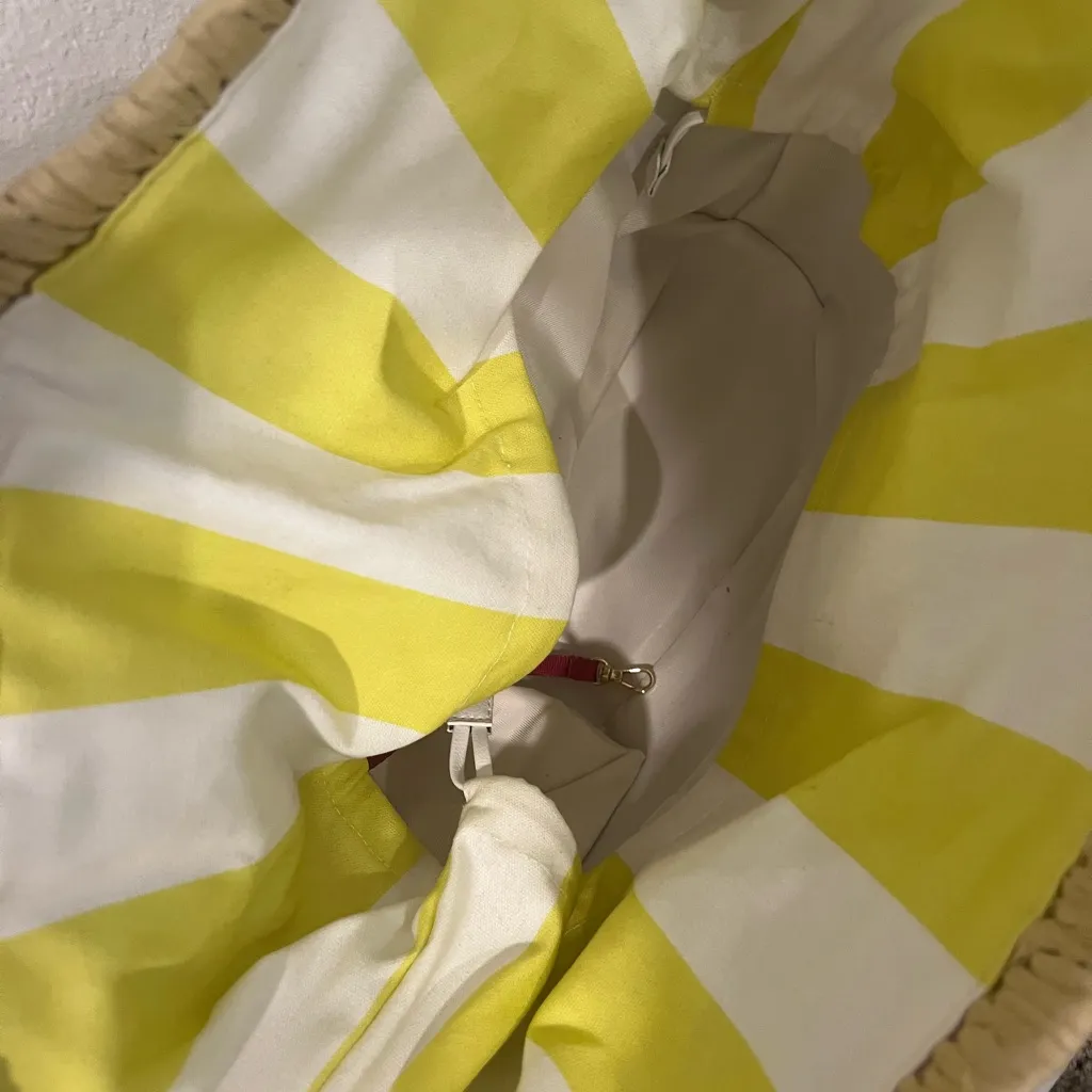 Elegant Straw Tote Bag with White Handles By On 34th Tan - Image 7