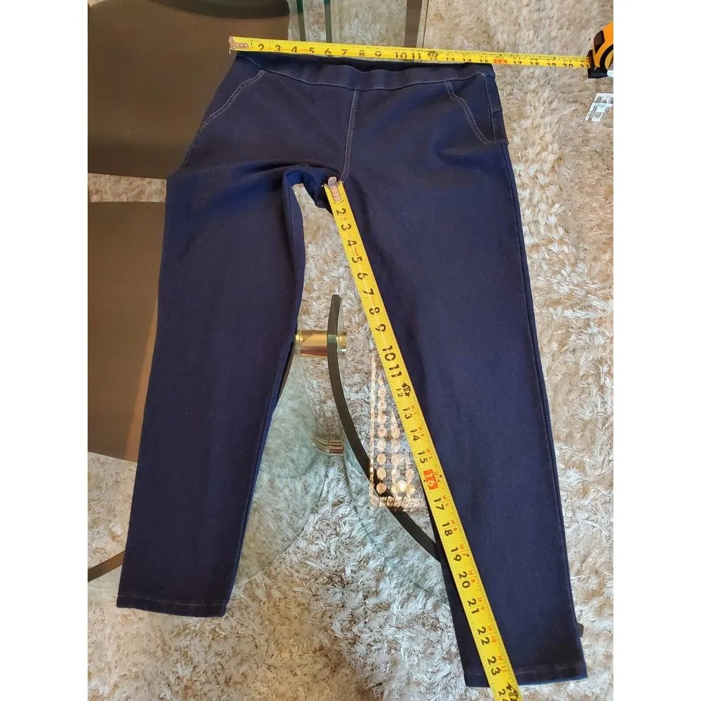 Nordstrom Womens Blue Denim Cotton Comfort Waist Leggings Jeans Pant Size Medium - Image 11