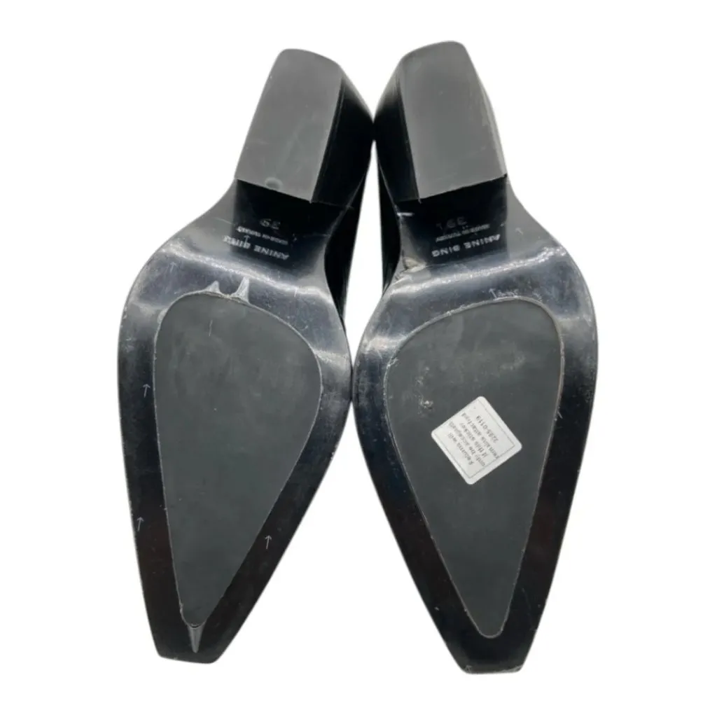 New Anine Bing Tania Black Croc Embossed Leather Ankle Boots Size 39 US 9 - Image 8