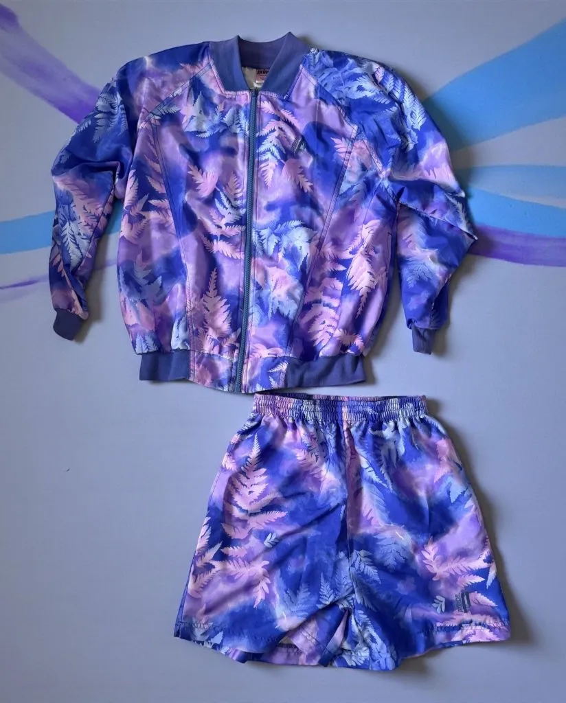PRINCE Vintage Women's Purple Windbreaker Shorts Set Size Small - Image 2