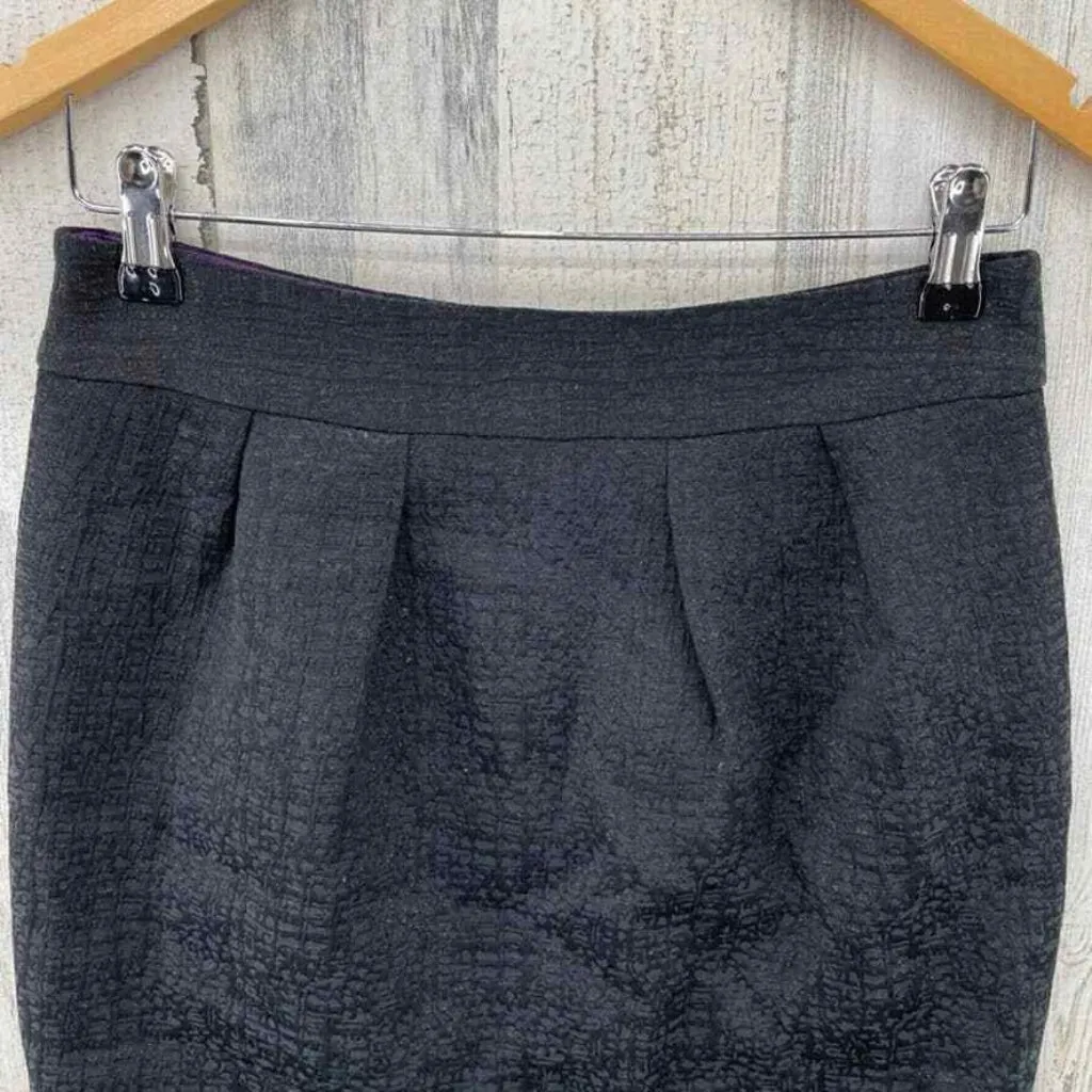 Banana Republic Skirt Womens 4 Petite Black Sparkle Pleated Front Zip Back‎ - Image 2