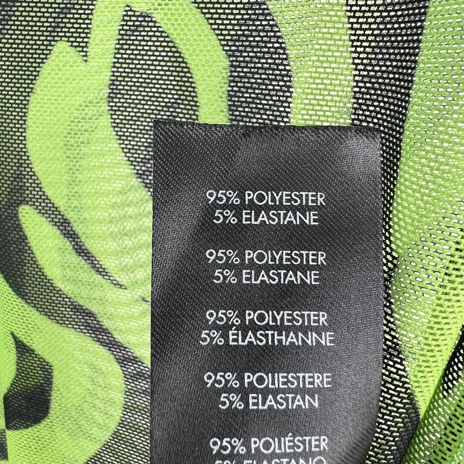 Daisy Street Green Long Sleeve Sheer Patterned Top 6 New‎ - Image 3