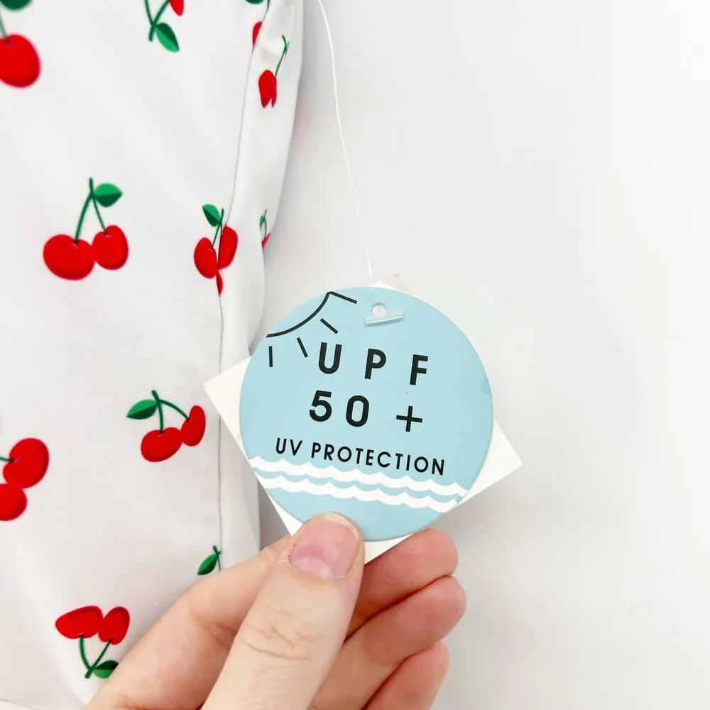 NWT Marina West Womens Beach UPF 50+ Tie Plunge Cherry One Piece Swimsuit Size L Red Size L - Image 6