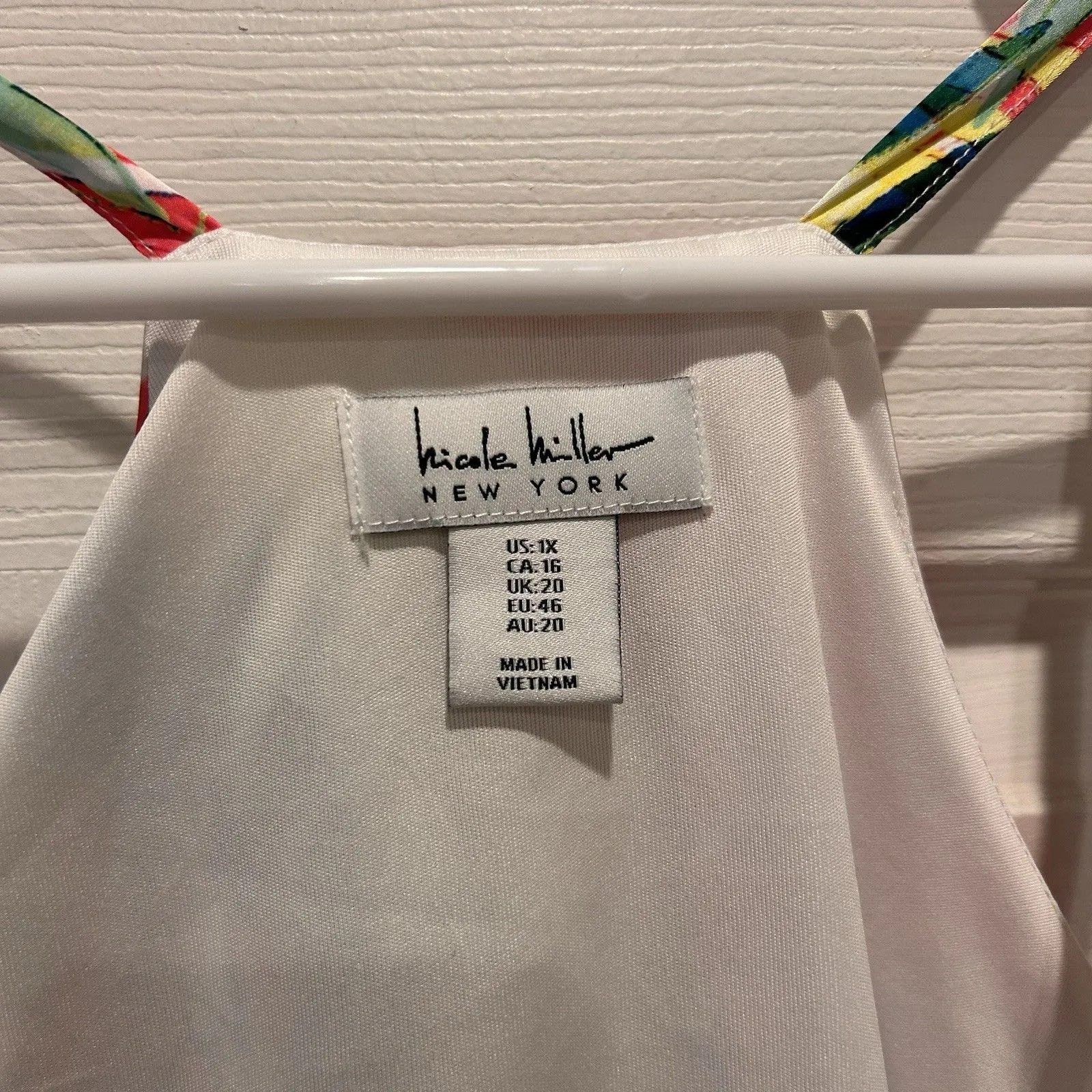 Nicole Miller Satin Flowy Maxi‎ Dress Pockets 1X Fern Resort Cruise Vacation - Image 5