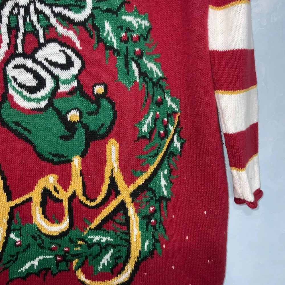 Isabel Maternity Red~White~Green Ugly Christmas Sweater “Bundle Of Joy” Medium - Image 8