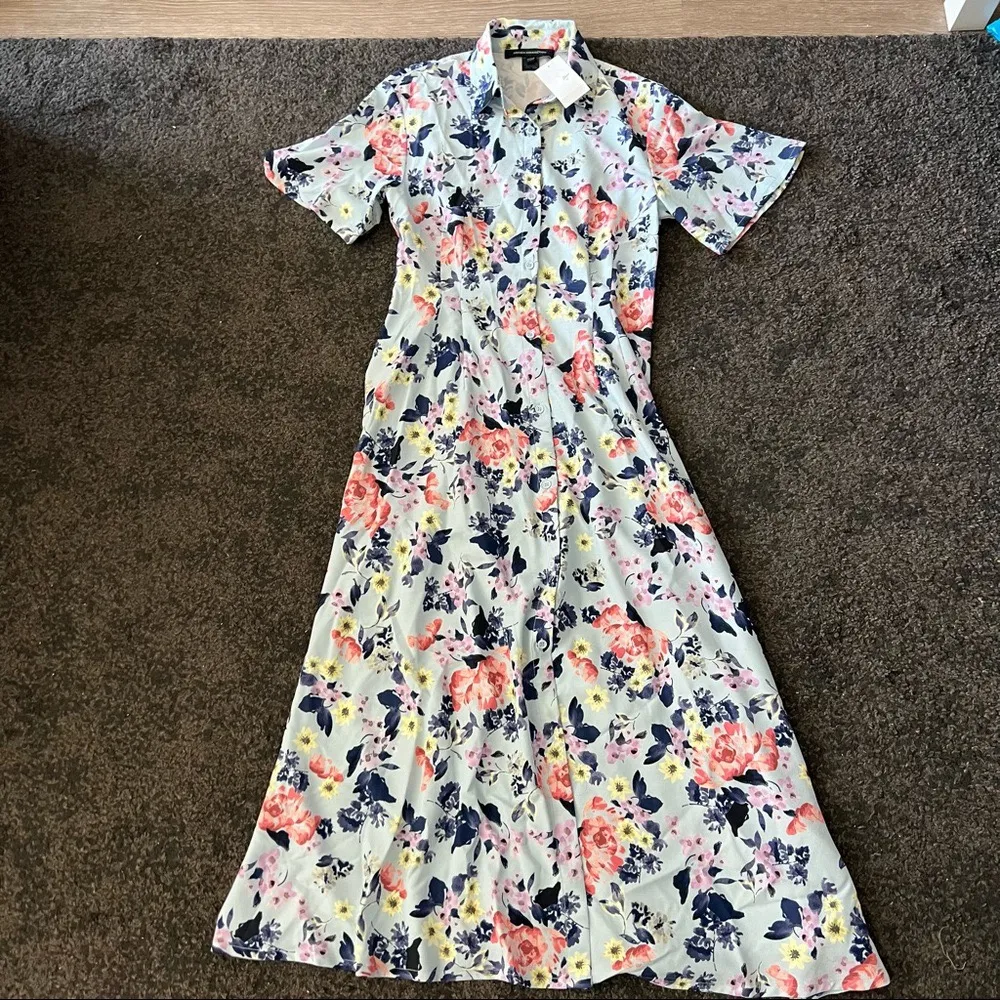 French Connection cerisier floral tied midi dress - Image 3