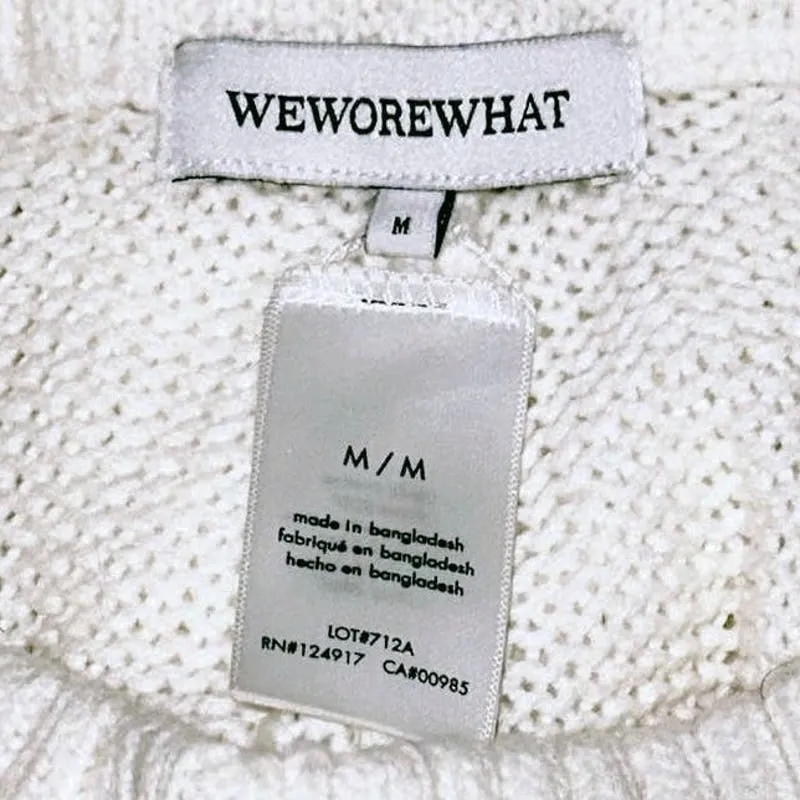 WeWoreWhat Ivory Knit Shorts Size Medium Cozycore Loungewear Knitwear - Image 4
