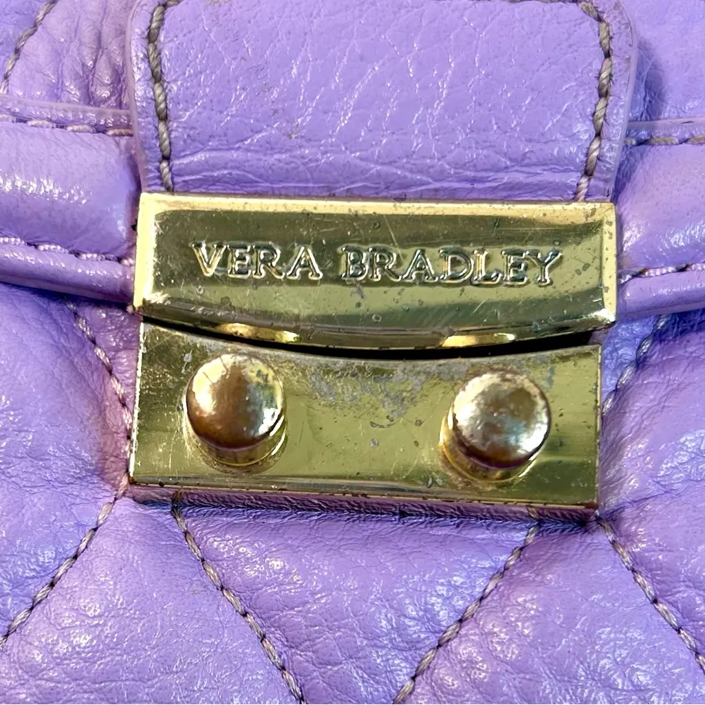 Vera Bradley Quilted Tess Crossbody Purse in Purple/Lavender Leather - Image 2