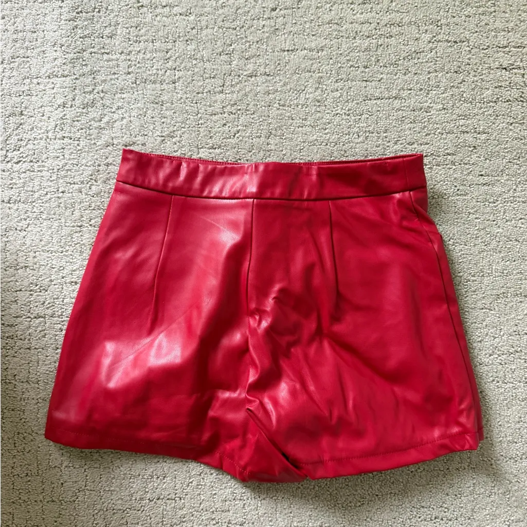 Fancy D Boutique Red Leather Skort - Image 3