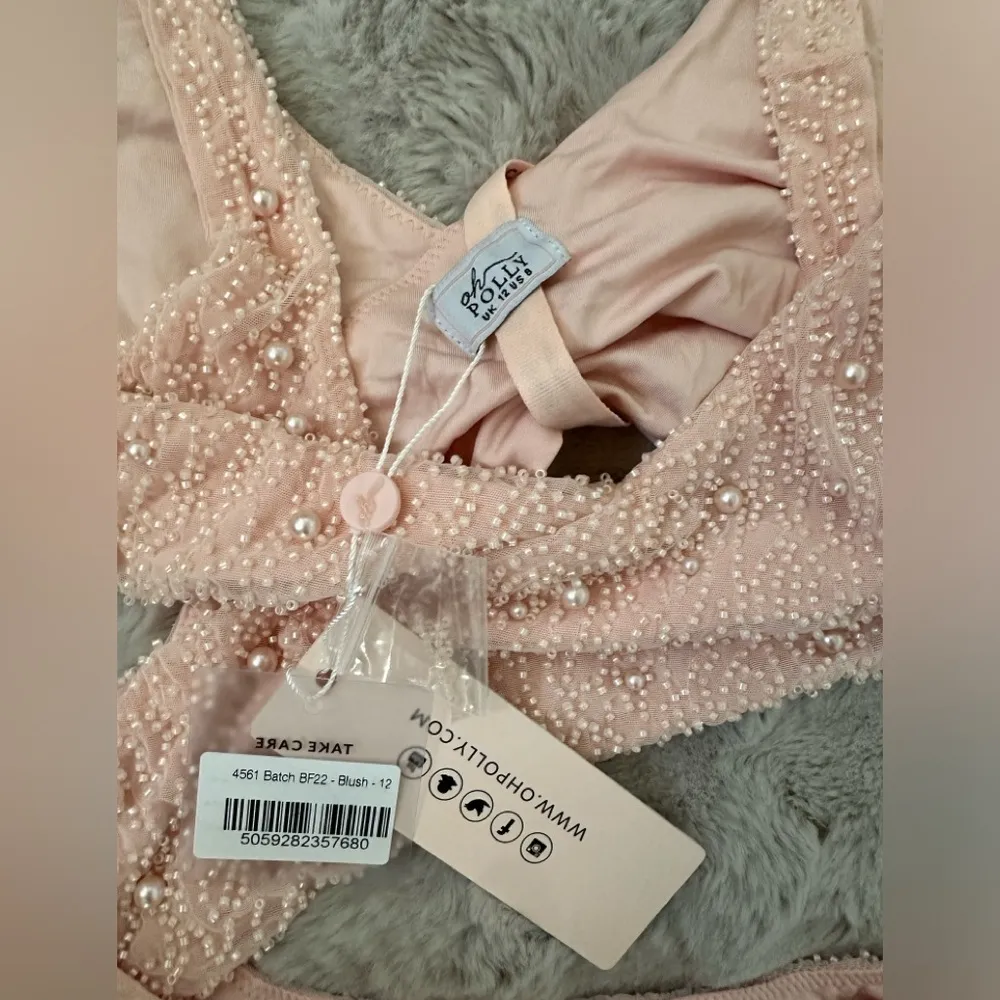 NWT Oh Polly Embellished Cut Out Mini Dress blush pink size 8 - Image 5